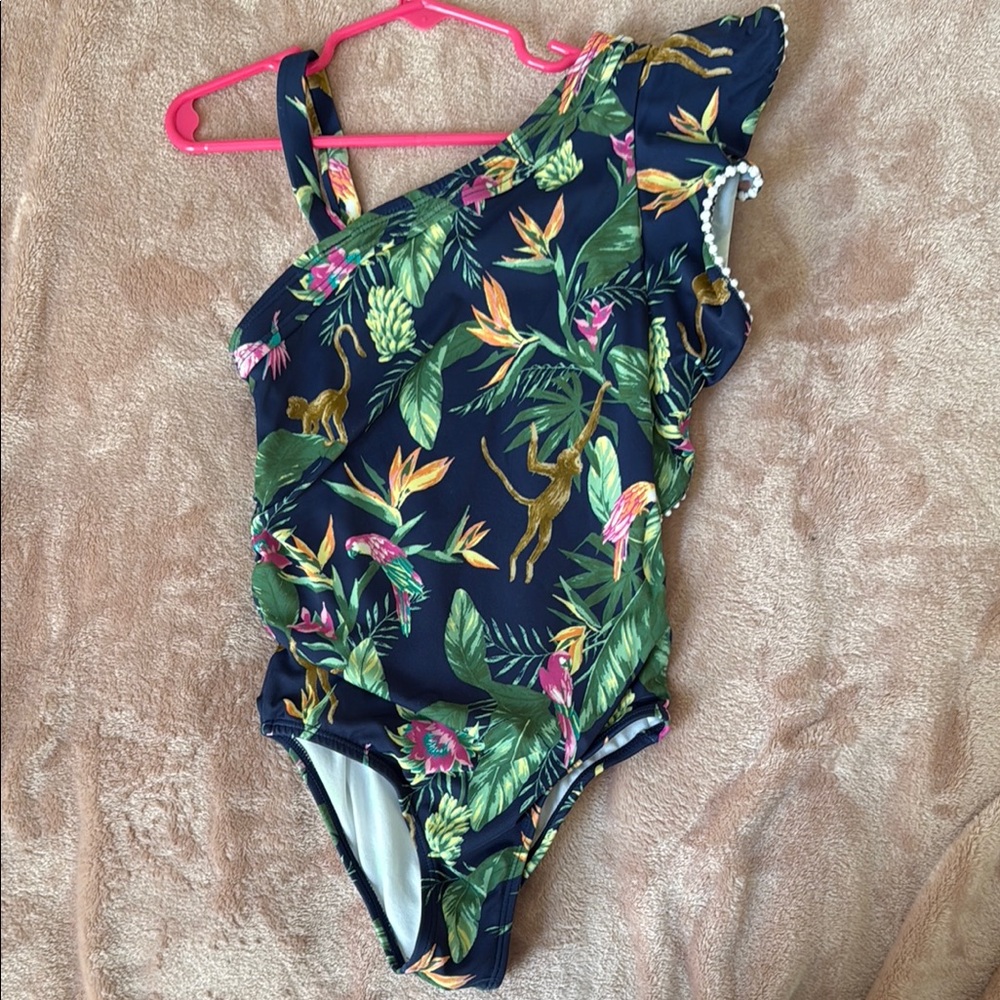 Tropical One-Shoulder Swimsuit